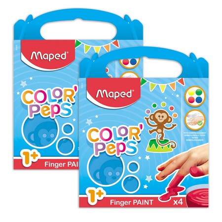 Maped Color Peps My First Premium Finger Paint, 4 Colors, 8PK 812510